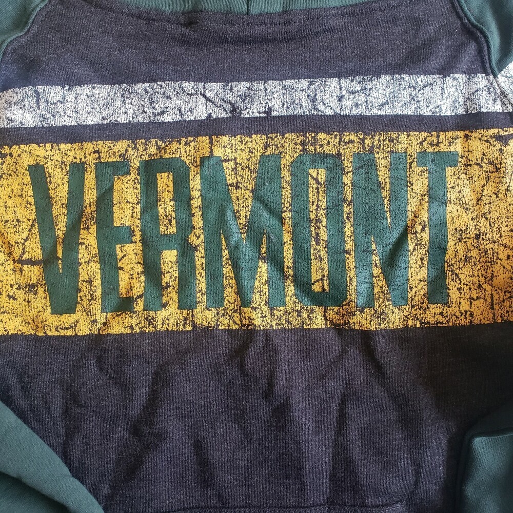 NCAA Womens S 4/6 Vermont Catamount Long Sleeve Pullover Hoodie Sweatshirt Green - Picture 2 of 4